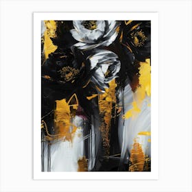 Black And White Flowers 3 Art Print