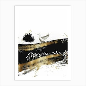 Dove In The Field Art Print