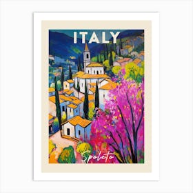 Spoleto Italy 3 Fauvist Painting Travel Poster Art Print