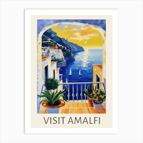 Visit Amalfi Travel Poster Art Print