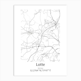 Lotte,Germany Minimalist Map Art Print