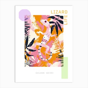 Golden Gecko Abstract Modern Illustration 1 Poster Art Print