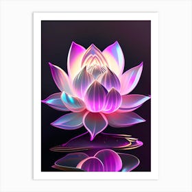 Pink Lotus Holographic 2 Art Print