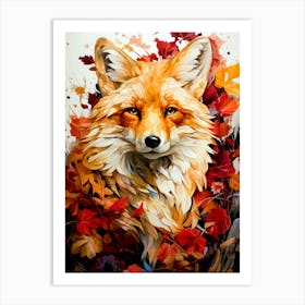 Fox In Autumn animal Art Print