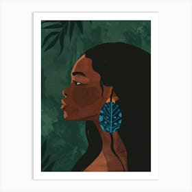 Portrait Of A Woman With Earrings Art Print