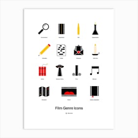 Film Genre Icons Art Print