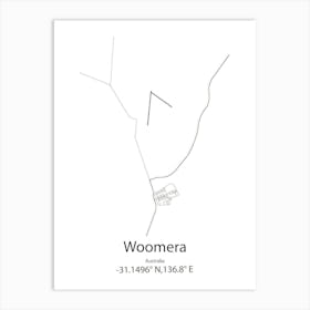 Woomera,Australia Minimalist Map Art Print