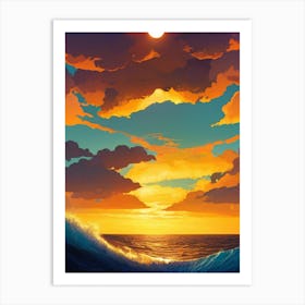 Sunset Over The Ocean 8 Art Print