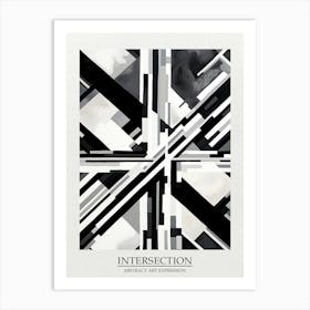 Intersection Abstract Black And White 7 Poster Art Print