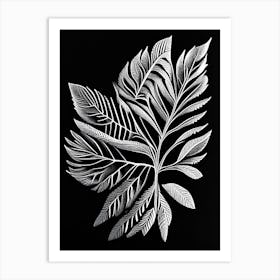 Cassia Leaf Linocut 2 Art Print