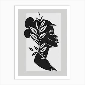 Portrait Of A Woman With Leaves 15 Art Print