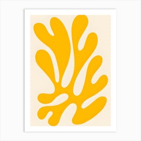 Yellow Leaves On A White Background Art Print