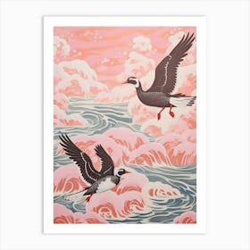 Vintage Japanese Inspired Bird Print Coot 2 Art Print