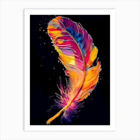 Colorful Feather Painting Art Print