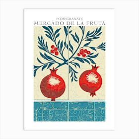 Mercado De La Fruta Pomegranate Illustration 3 Poster Art Print