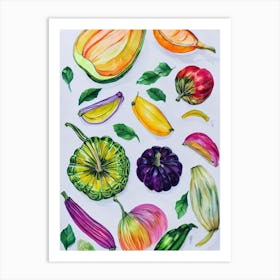 Delicata Squash Marker vegetable Art Print