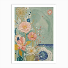 Floral Ocean Art Print