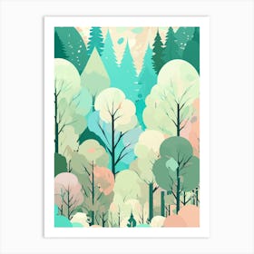 Pastel Forest Graphic Art Print