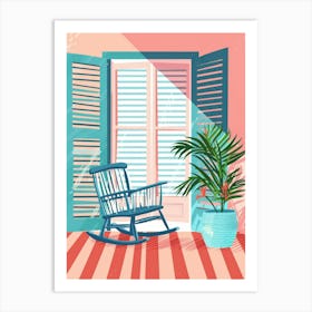 Rocking Chair In Front Of Window 1 Art Print