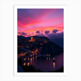 Sunset In Portoferraio Art Print