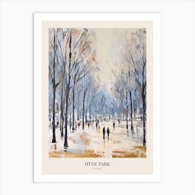 Winter City Park Poster Hyde Park London 5 Art Print