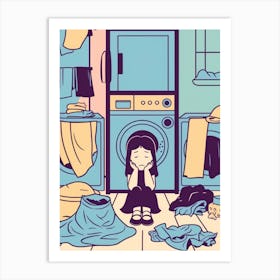 Girl In A Messy Room Art Print