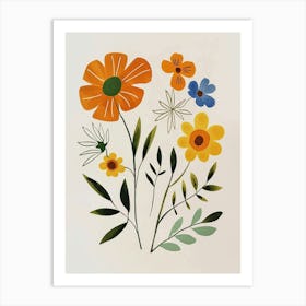 Painted Florals Marigold 2 Art Print