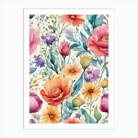 Watercolor Flowers 31 Art Print