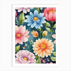 Watercolor Flowers 30 Art Print