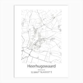 Heerhugowaard,Netherlands Minimalist Map Art Print