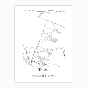 Tamra,Israel Minimalist Map Art Print