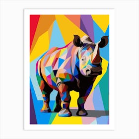 Rhinoceros Abstract Pop Art 2 Art Print