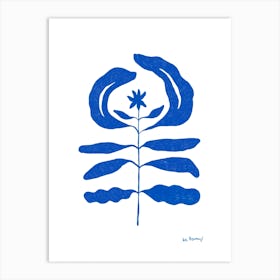 Blue Flower Variations 1 Art Print
