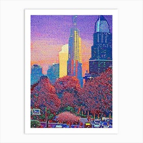 Richardson, City Us  Pointillism Art Print