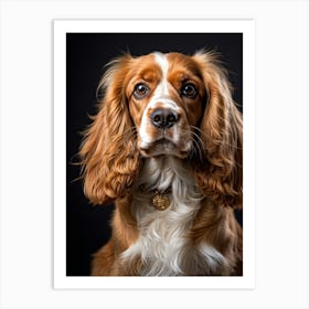 Golden And White English Cocker Spaniel Fluff Surrounding Soft Happy Gaze Purebred Demeanor Sitti (2) 2 Poster