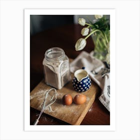 Table With Eggs Art Print