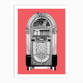 Jukebox - Vintage - Art Print - Music - Retro - Pink Art Print