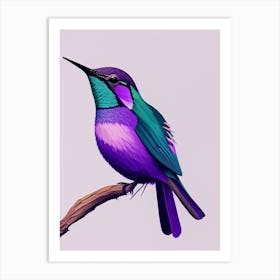 Violet Crowned Hummingbird Bold Graphic Art Print