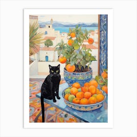 Cat On A Table 2 Art Print