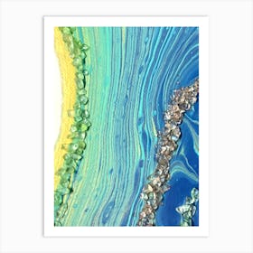 Turquoise geode2 Art Print