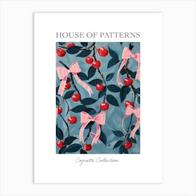 Folk Pink Bows 2 Pattern Poster Art Print