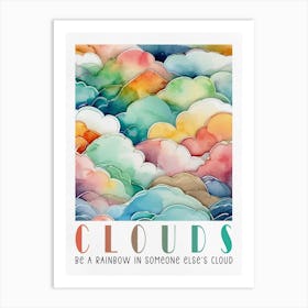 Clouds Watercolor Painting Art Print