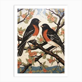 Art Nouveau Birds Poster Swallow 2 Art Print