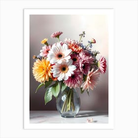 Gerberas In A Vase Poster