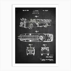 Aerial Fire Truck Patent Print Fire Truck Patent Firetruck Art Firefighter Decor Firefighter Print Ladder Truck Patent Item Cf5071 Art Print