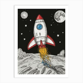 Space Rocket 1 Art Print