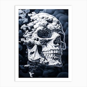 Skull With Clouds Art Print