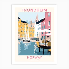 Trondheim, Norway, Flat Pastels Tones Illustration 3 Poster Art Print
