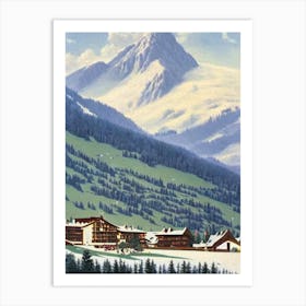 Skiwelt Wilder Kaiser Brixental, Austria Ski Resort Vintage Landscape 1 Skiing Poster Art Print