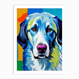 Flat Coated Retriever 3 Fauvist Style Dog Art Print